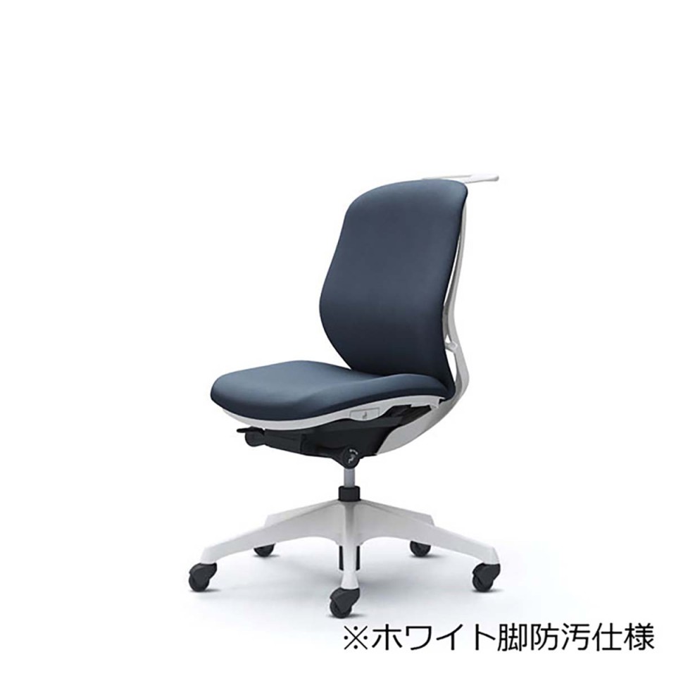 オカムラ オフィスチェア 完成日 組立不要 シルフィー ローバック クッション(インターロック)タイプ 肘なし ホワイトボディ 樹脂脚(防汚仕様) ハンガー付 ゴムキャスター C634VG-FXW4
