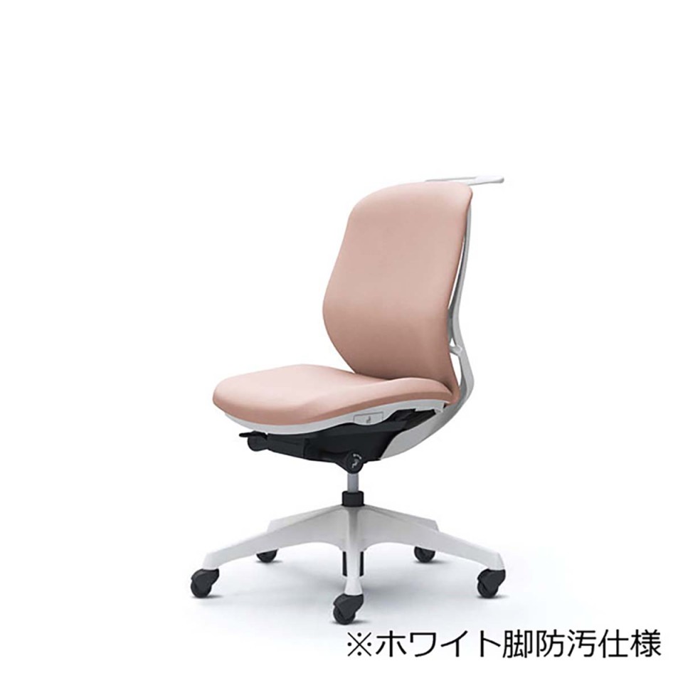 オカムラ オフィスチェア 完成日 組立不要 シルフィー ローバック クッション(インターロック)タイプ 肘なし ホワイトボディ 樹脂脚(防汚仕様) ハンガー付 ゴムキャスター C634VG-FXW8