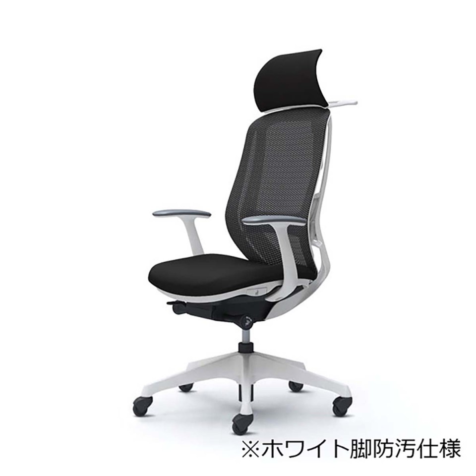 オカムラ オフィスチェア 完成日 組立不要 シルフィー エクストラハイバック メッシュタイプ デザインアーム付 ホワイトボディ 樹脂脚(防汚仕様) ハンガー・ランバーサポート付 ゴムキャスター C64BVJ-FMP1