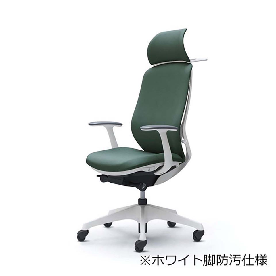 オカムラ オフィスチェア 完成日 組立不要 シルフィー エクストラハイバック クッション(インターロック)タイプ デザインアーム付 ホワイトボディ 樹脂脚(防汚仕様) ハンガー付 ゴムキャスター C64DVG-FXW5