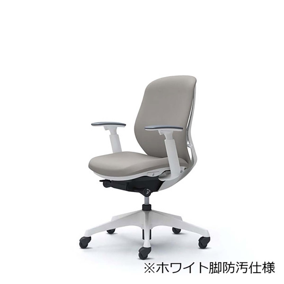 オカムラ オフィスチェア 完成日 組立不要 シルフィー ローバック クッションタイプ アジャストアーム付 ホワイトボディ 樹脂脚(防汚仕様) ゴムキャスター C683VG-FSG3