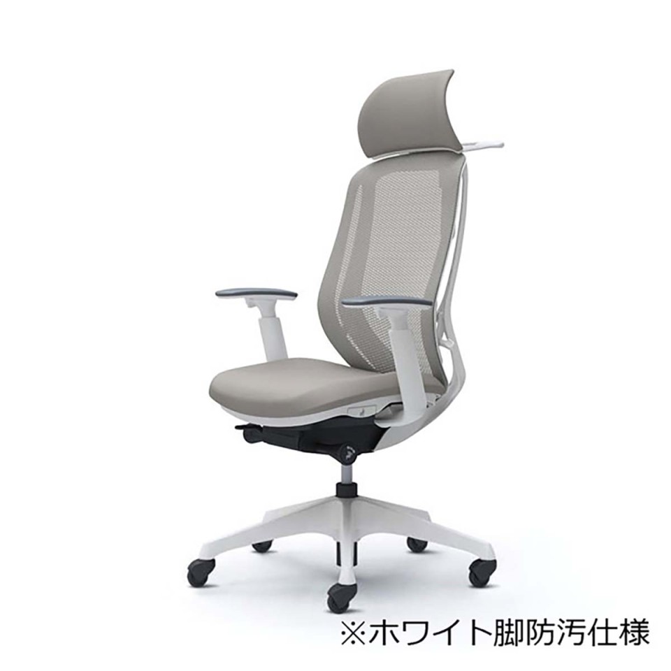 オカムラ オフィスチェア 完成日 組立不要 シルフィー エクストラハイバック メッシュタイプ アジャストアーム付 ホワイトボディ 樹脂脚(防汚仕様) ハンガー付 ゴムキャスター C68BVG-FMR3