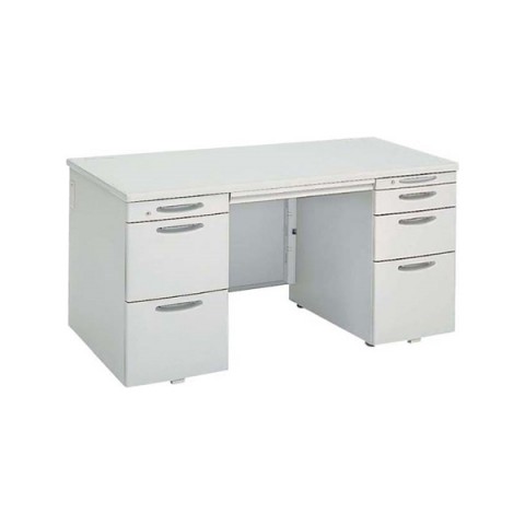 オカムラ オフィスデスク 完成日 組立不要 エスディー デスク 両袖机 左3段袖 A4ファイル2段 右4段袖 ロングファイル引出しタイプ DS05ZC-MB51