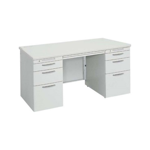 オカムラ オフィスデスク 完成日 組立不要 エスディー デスク 両袖机 左4段袖 右4段袖 ロングファイル引出しタイプ DS07ZD-MB51