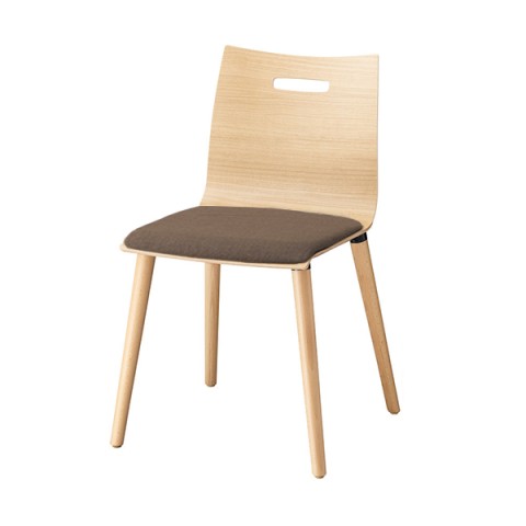 ウチダ ミーティングチェア・多目的チェア 完成日 組立不要 RBK-2N 木脚 ロータイプ ビニールレザー張り RBK-2N木脚 6-450-7232