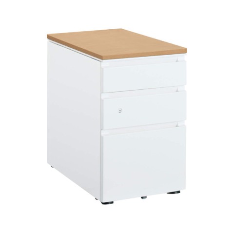 コクヨ デスクワゴン・脇机 完成日 組立不要 ジーエックス ワゴン(天板付きワゴン) 3段 本体:ホワイト SD-GXT46M3SAWMP1N