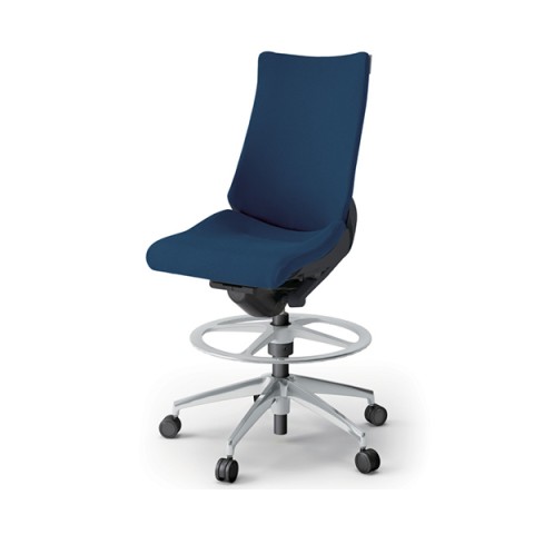 イトーキ オフィスチェア 完成日 組立不要 アクトチェア ハイポジションタイプ ハイバック アルミミラー脚 肘なし プレーンクロスバック 抵抗付ウレタン双輪キャスター ランバーサポート付 KG-410PSP-ZTB2