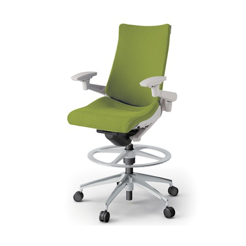 イトーキ オフィスチェア 完成日 組立不要 アクトチェア ハイポジションタイプ ハイバック アルミミラー脚 アジャスタブル肘 プレーンクロスバック 抵抗付ウレタン双輪キャスター ランバーサポート付 KG-417PSP-ZNQ6