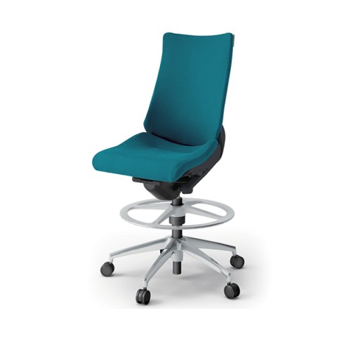 イトーキ オフィスチェア 完成日 組立不要 アクトチェア ハイポジションタイプ ハイバック アルミミラー脚 肘なし 抵抗付ウレタン双輪キャスター プレーンクロスバック KG-430PSP-ZTA3