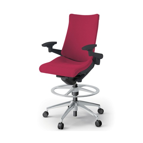 イトーキ オフィスチェア 完成日 組立不要 アクトチェア ハイポジションタイプ ハイバック アルミミラー脚 アジャスタブル肘 抵抗付ウレタン双輪キャスター プレーンクロスバック KG-437PSP-ZTM4