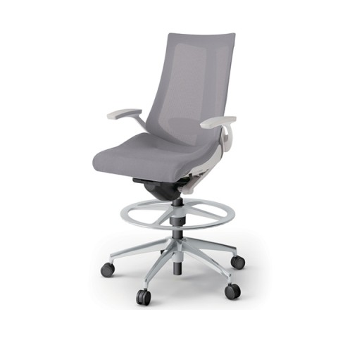 イトーキ オフィスチェア 完成日 組立不要 アクトチェア ハイポジションタイプ ハイバック アルミミラー脚 T型肘 プレーンメッシュバック 抵抗付ウレタン双輪キャスター ランバーサポート付 KG-455JVP-ZNW6