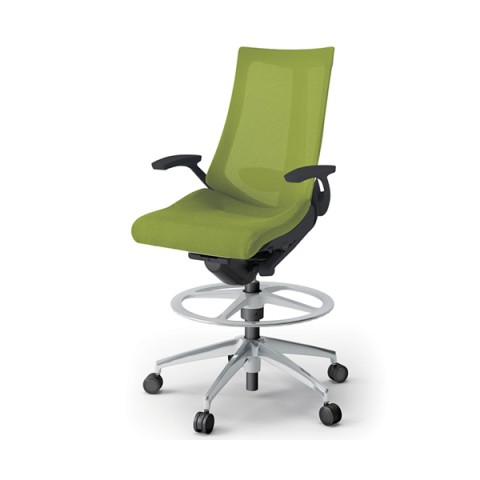 イトーキ オフィスチェア 完成日 組立不要 アクトチェア ハイポジションタイプ ハイバック アルミミラー脚 T型肘 プレーンメッシュバック 抵抗付ウレタン双輪キャスター ランバーサポート付 KG-455JVP-ZTQ6