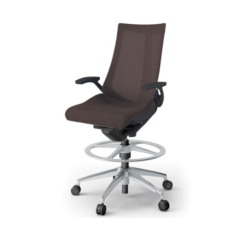 イトーキ オフィスチェア 完成日 組立不要 アクトチェア ハイポジションタイプ ハイバック アルミミラー脚 T型肘 抵抗付ウレタン双輪キャスター プレーンメッシュバック KG-475JVP-ZTH2