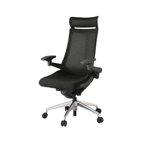 イトーキ オフィスチェア 完成日 組立不要 アクトチェア テクスチャードメッシュバック エクストラハイバック アルミミラー脚 抵抗付ウレタン双輪キャスター ランバーサポートなし ハンガーなし アジャスタブル肘 KG-477JEEM1ZTT1