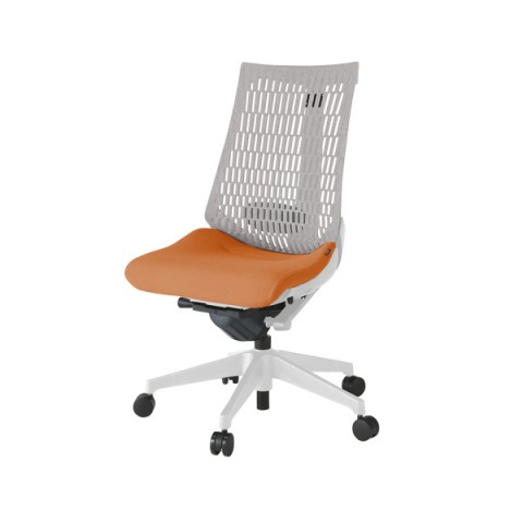 イトーキ オフィスチェア 完成日 組立不要 アクトチェア エラストマーバック 座PS張地 樹脂脚 肘なし 抵抗付ウレタン双輪キャスター ランバーサポート付  ハンガーなし KG420PS-MGND3T6