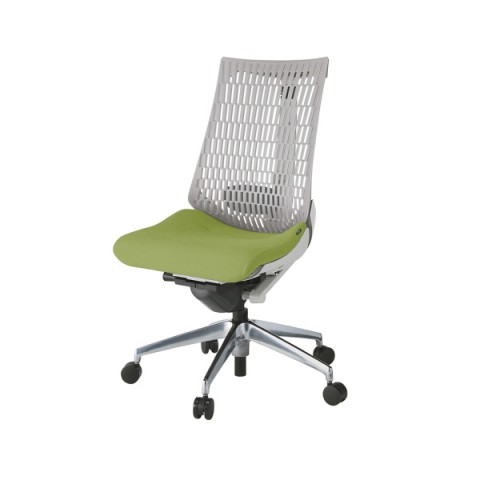 イトーキ オフィスチェア 完成日 組立不要 アクトチェア エラストマーバック 座PS張地 アルミミラー脚 肘なし 抵抗付ウレタン双輪キャスター ランバーサポート付 ハンガーなし KG420PS-MZNQ6T6