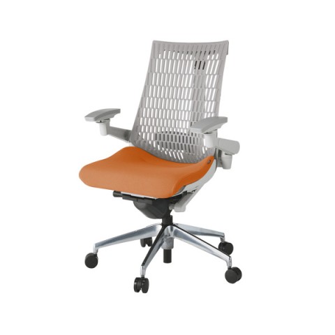 イトーキ オフィスチェア 完成日 組立不要 アクトチェア エラストマーバック 座PS張地 アルミミラー脚 アジャスタブル肘 ナイロン双輪キャスター ランバーサポート付 ハンガーなし KG427PS-ZND3T6