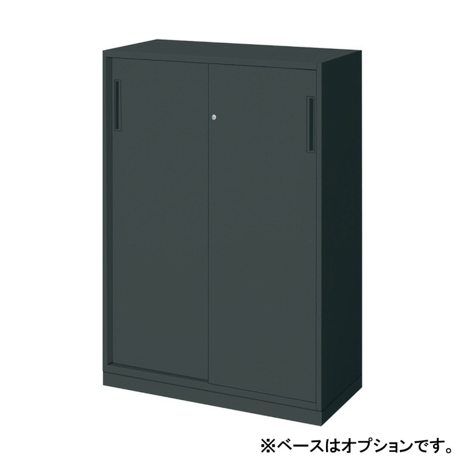 コクヨ オフィスキャビネット・収納家具 完成日 組立不要 EDIA・ブラック H1185タイプ 下置き 2枚引き違い戸 4段 BWU-HD269E6A