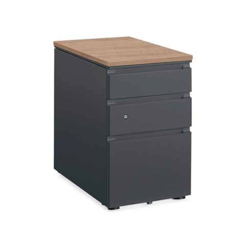 コクヨ デスクワゴン・脇机 完成日 組立不要 ジーエックス ワゴン(天板付きワゴン) 3段 本体:ブラック SD-GXT46M3E6AMW3N