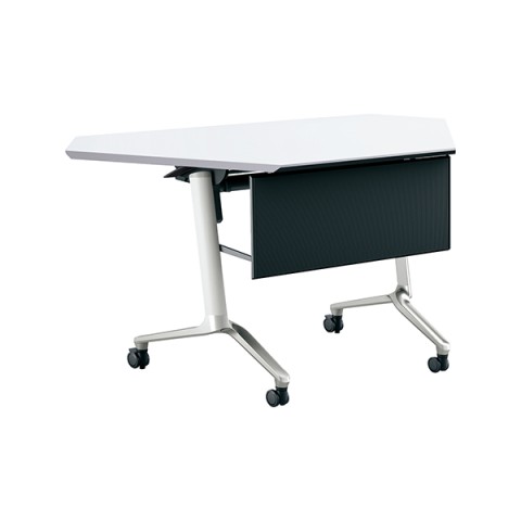 コクヨ ミーティングテーブル 完成日 組立不要 コンフェスト スタンダードタイプ フラップテーブル(コーナータイプ) パネル付きタイプ 棚付き KT-PSC1301MMAWN3