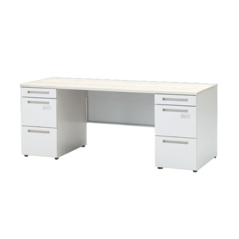 イトーキ オフィスデスク 完成日 組立不要 シーゼットアール ダイヤル錠 ロングレールタイプ センター引出しなし CZR-187KDCK-961