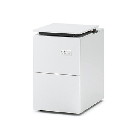 イトーキ デスクワゴン・脇机 完成日 組立不要 インステート ワゴン レベルアップA4・2段ペントレイ付(ゼロリセットダイヤル錠) スチール塗装 JM-046MECZ-W9W9