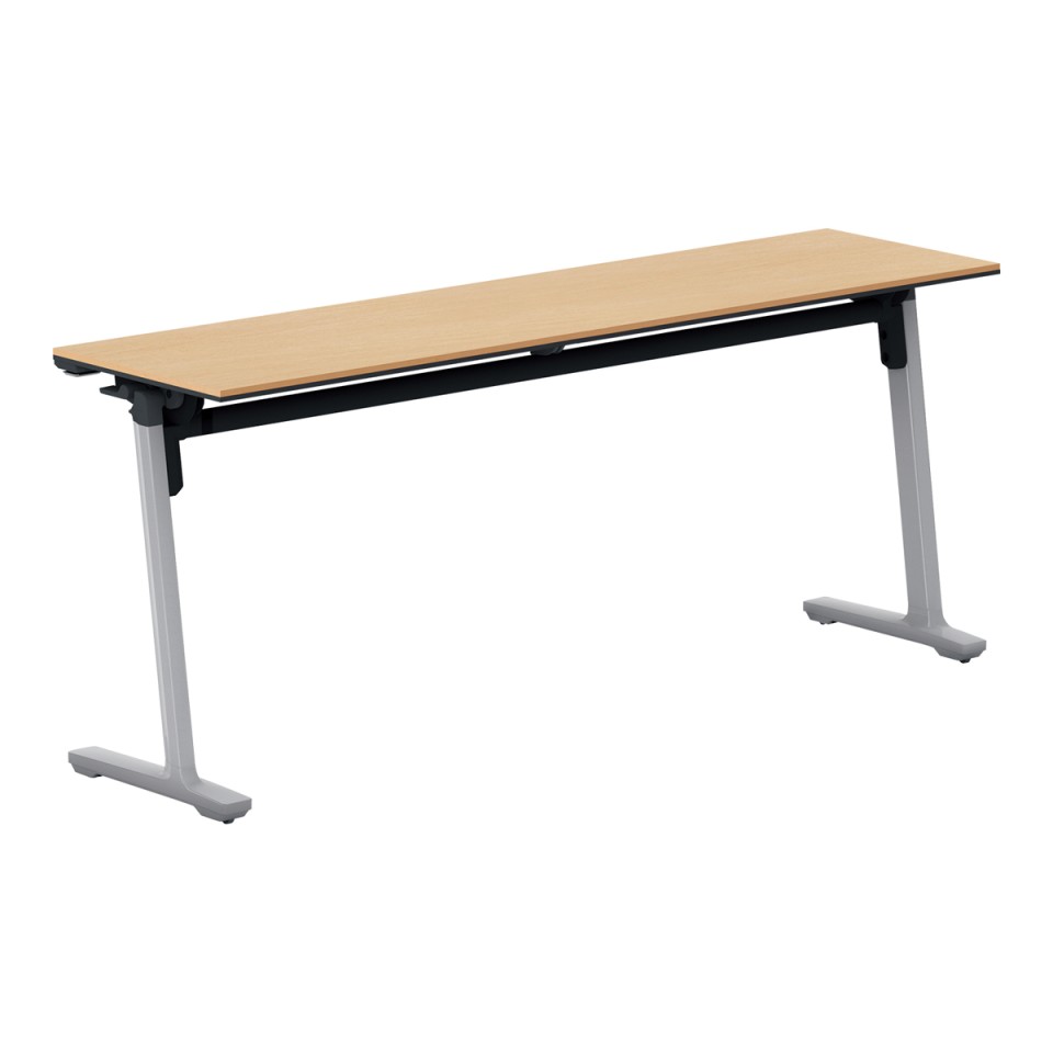 コクヨ ミーティングテーブル 完成日 組立不要 カーム フラップテーブル(パネルなしタイプ) 連動ロック・天板フラップ式 棚なし 脚カラー:フラットシルバー KT-1400P81MT1NN