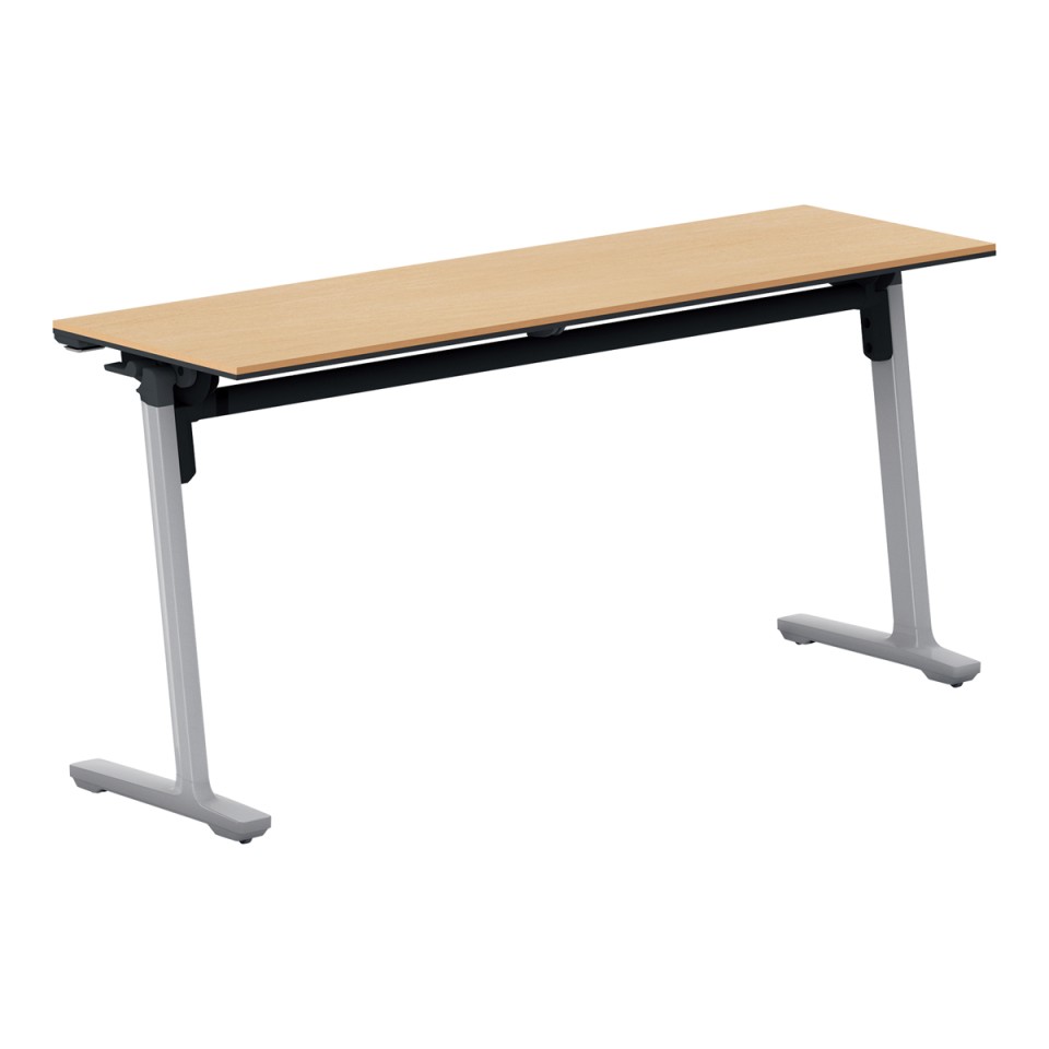 コクヨ ミーティングテーブル 完成日 組立不要 カーム フラップテーブル(パネルなしタイプ) 連動ロック・天板フラップ式 棚なし 脚カラー:フラットシルバー KT-1402P81MT1NN