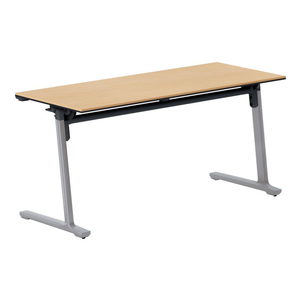 コクヨ ミーティングテーブル 完成日 組立不要 カーム フラップテーブル(パネルなしタイプ) 連動ロック・天板フラップ式 棚なし 脚カラー:フラットシルバー KT-1403P81MT1NN