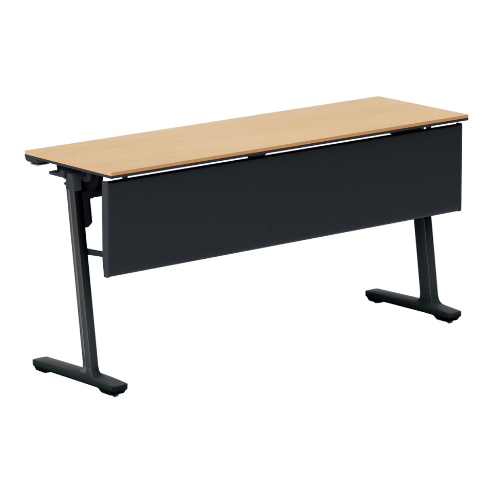 コクヨ ミーティングテーブル 完成日 組立不要 カーム フラップテーブル(樹脂パネル付タイプ) 連動ロック・天板フラップ式 棚なし 脚カラー:ブラック KT-PJ1402E6CMT1NN