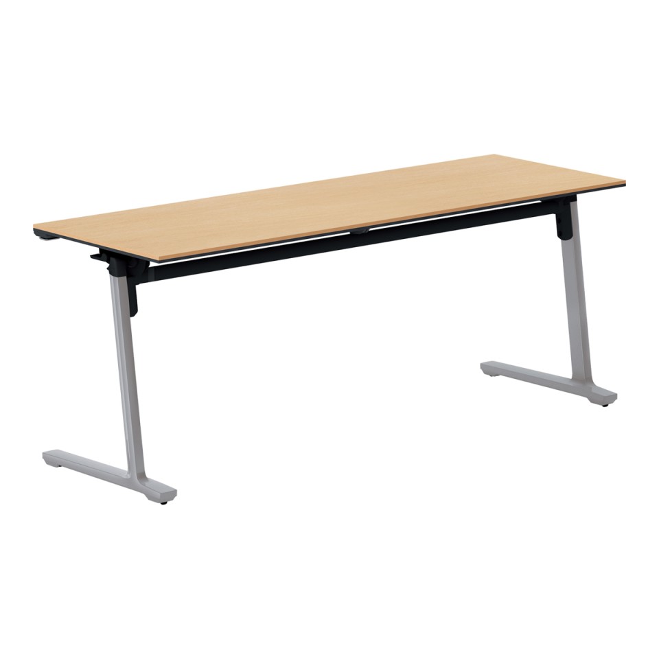 コクヨ ミーティングテーブル 完成日 組立不要 カーム フラップテーブル(パネルなしタイプ) 連動ロック・天板フラップ式 棚付 脚カラー:フラットシルバー KT-S1401P81MT1NN