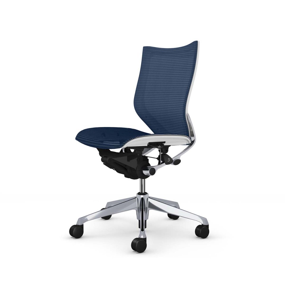 オカムラ オフィスチェア 完成日 組立不要 バロン スタンダードメッシュタイプ ローバック ポリッシュフレーム ボディ(ホワイト) 座(メッシュ) 肘なし CP33HW-FPG4