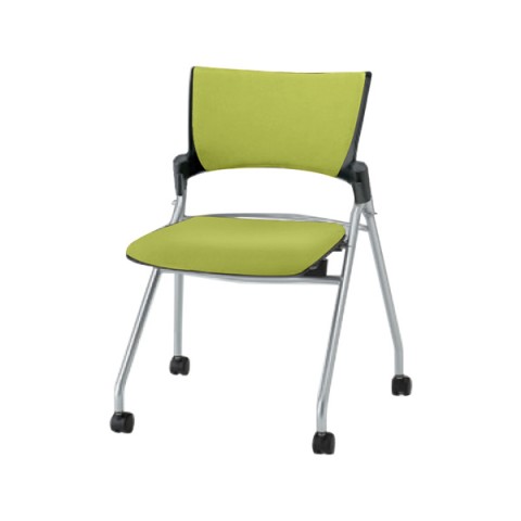 イトーキ ミーティングチェア・多目的チェア 完成日 組立不要 マノス マルチスタッキングタイプ(平積み5脚まで) 肘なし 背パッド付 抗ウイルス布地 ベースカラーZT(背シェル:ブラック フレーム:シルバーメタリック) KLD-320PVS-ZTQ6