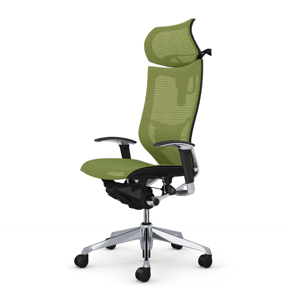 オカムラ オフィスチェア 完成日 組立不要 バロン スタンダードメッシュタイプ エクストラハイバック 可動ヘッドレストタイプ ポリッシュフレーム ボディ(ブラック) 座(メッシュ) アジャストアーム付 ランバーサポート付 ハンガー付 CP82AS-FPG5