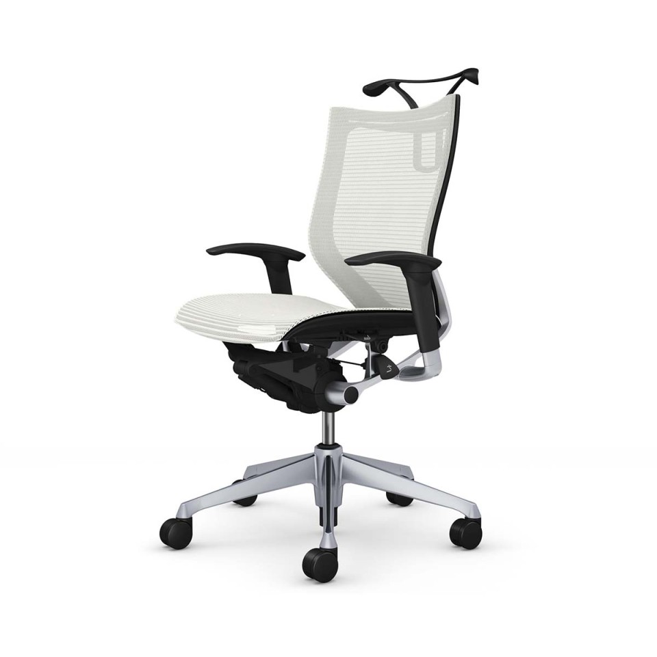 オカムラ オフィスチェア 完成日 組立不要 バロン スタンダードメッシュタイプ ローバック シルバーフレーム ボディ(ブラック) 座(メッシュ) アジャストアーム付 ハンガー付 CP84CR-FPG2