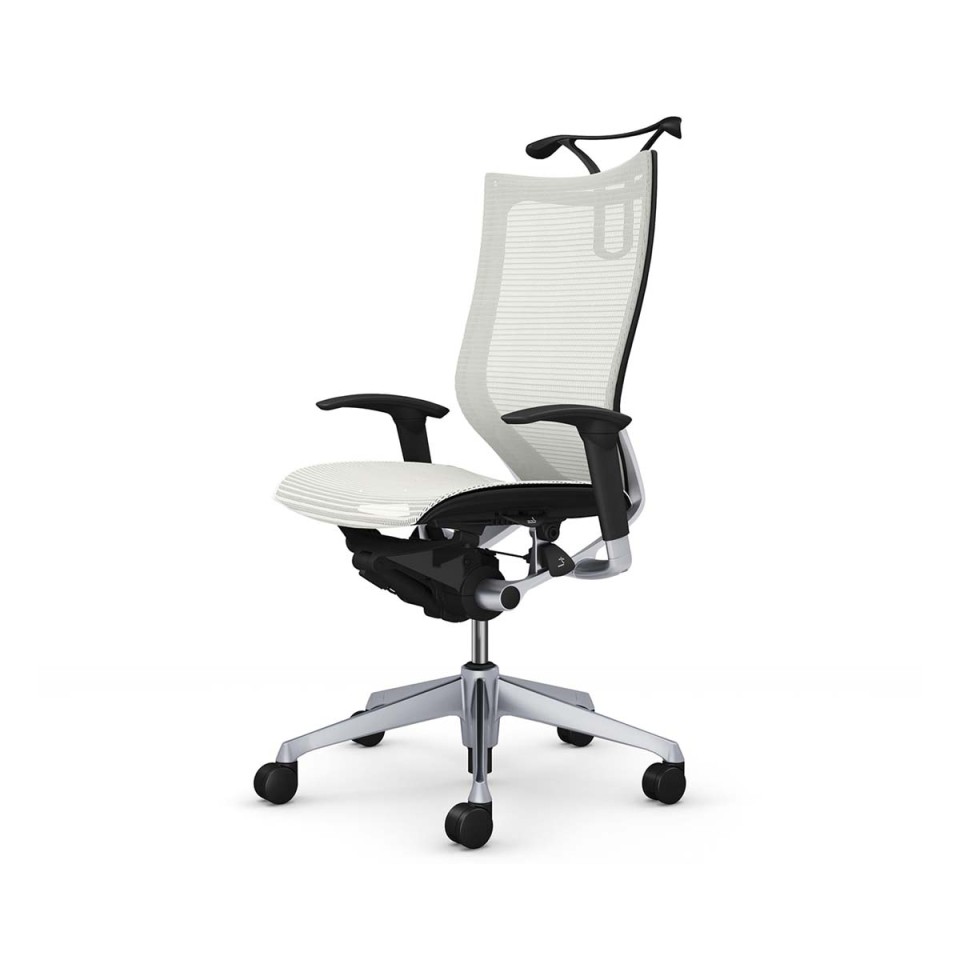 オカムラ オフィスチェア 完成日 組立不要 バロン スタンダードメッシュタイプ ハイバック シルバーフレーム ボディ(ブラック) 座(メッシュ) アジャストアーム付 ハンガー付 CP86CR-FPG2