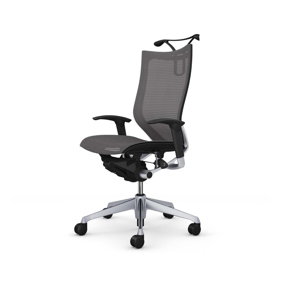オカムラ オフィスチェア 完成日 組立不要 バロン スタンダードメッシュタイプ ハイバック シルバーフレーム ボディ(ブラック) 座(メッシュ) アジャストアーム付 ハンガー付 CP86CR-FPH2
