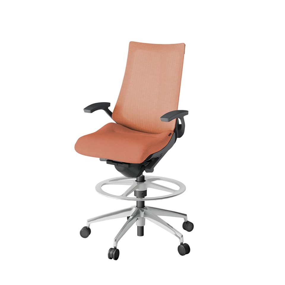 イトーキ オフィスチェア 完成日 組立不要 アクトツー テクスチャードメッシュバック アルミミラー脚 抵抗付ウレタン双輪キャスター ペルヴィス&ランバーサポートなし ハンガーなし T型肘 ハイポジションタイプ KJ-475JEP-ZDD4