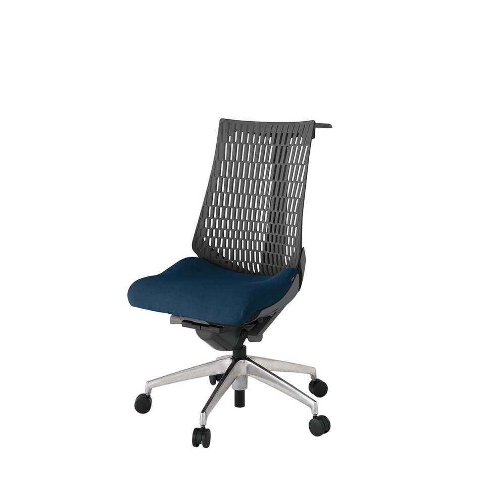 イトーキ オフィスチェア 完成日 組立不要 アクトツー エラストマーバック プレーン張地 アルミミラー脚 抵抗付ウレタン双輪キャスター ペルヴィス&ランバーサポートなし ハンガー付 肘なし KJ440PSHMZDB2W2