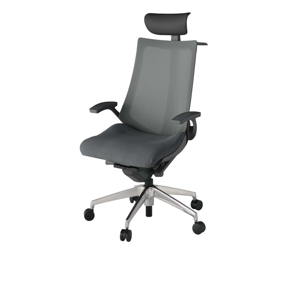 イトーキ オフィスチェア 完成日 組立不要 アクトツー メッシュバック プレーン張地 アルミミラー脚 抵抗付ウレタン双輪キャスター ペルヴィス&ランバーサポートなし ハンガー付 T型肘 ビニールレザーアジャスタブルヘッドサポート付 KJ-475JVYM-ZDC3