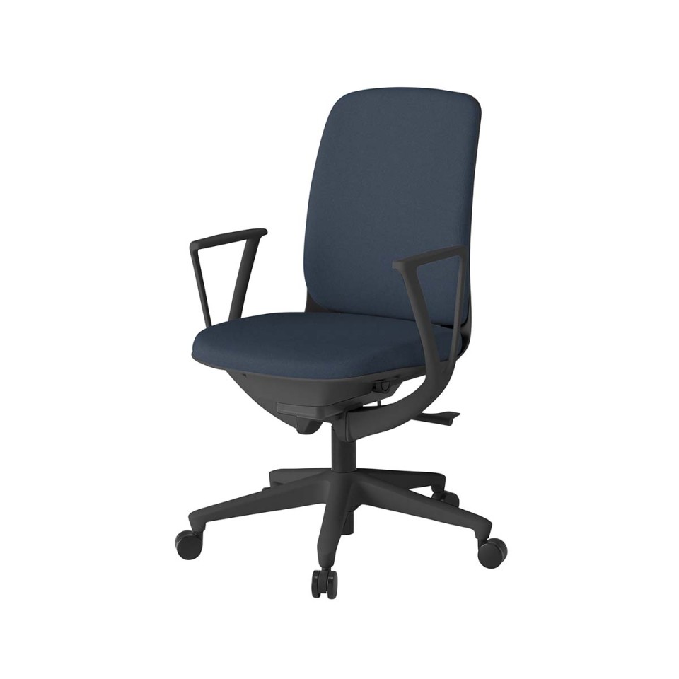 イトーキ オフィスチェア 完成日 組立不要 トルテUチェア スタンダードカラータイプ ハイバック ループ肘付 再生布地張り ナイロン双輪キャスター KJ-316CF-T1B1