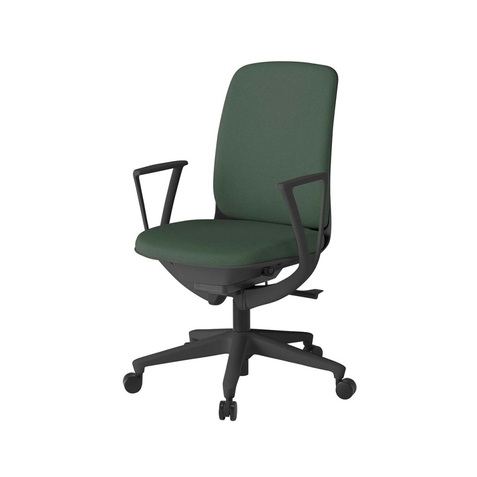 イトーキ オフィスチェア 完成日 組立不要 トルテUチェア スタンダードカラータイプ ハイバック ループ肘付 再生布地張り 抵抗付きウレタン双輪キャスター KJ-316CFM-T1G2