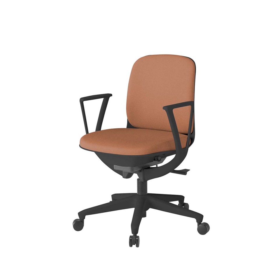 イトーキ オフィスチェア 完成日 組立不要 トルテUチェア スタンダードカラータイプ ローバック ループ肘付 再生布地張り 抵抗付きウレタン双輪キャスター KJ-326CFM-T1D7