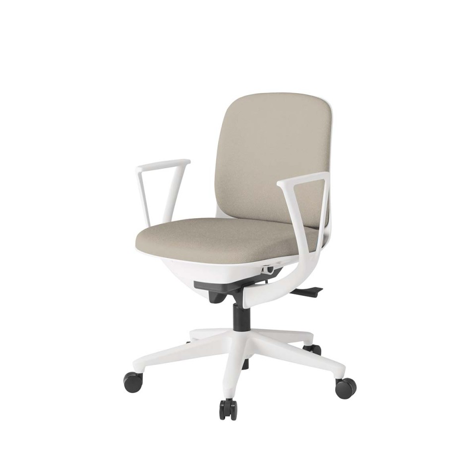 イトーキ オフィスチェア 完成日 組立不要 トルテUチェア スタンダードカラータイプ ローバック ループ肘付 再生布地張り 抵抗付きウレタン双輪キャスター KJ-326CFM-W9F6