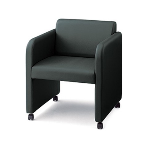 ナイキ ミーティングチェア・多目的チェア 完成日 組立不要 E902 応接タイプ 布張り 双輪キャスター付 E902-GL