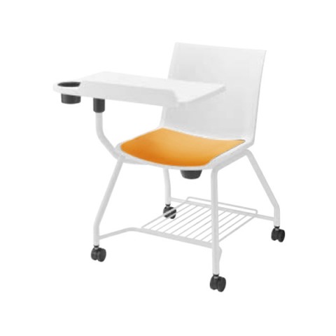 ライオン ミーティングチェア・多目的チェア 完成日 組立不要 リベレ ホワイトベース レザー張り No.2713NS-W 630-90