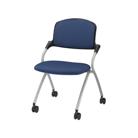 ライオン ミーティングチェア・多目的チェア 完成日 組立不要 サテラ 背パッドタイプ(ブラックシェル) 肘なし No.1910F 347-19