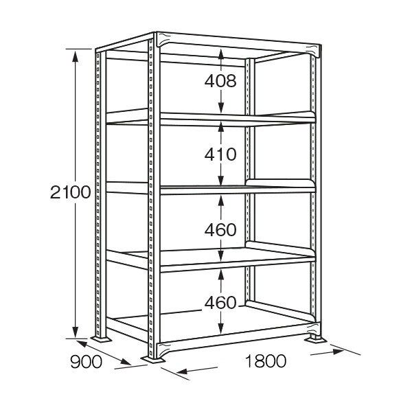  ポイント10倍】【直送品】 サカエ 中量棚C型(500KG/段・単体