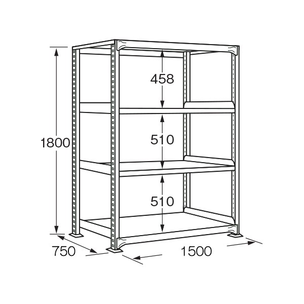 BW-1554【送料無料】 | サカエ 中量棚B型・BW型通販 - Kagg.jp