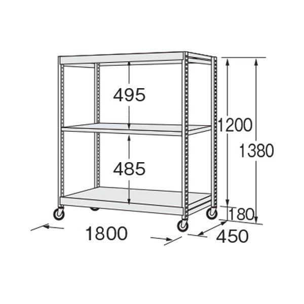 GSR-8723GGJ【送料無料】 | サカエ 中軽量キャスターラック通販 - Kagg.jp